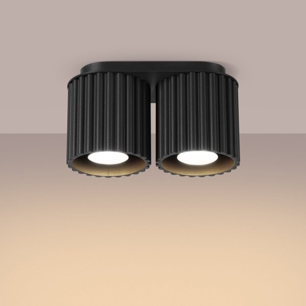 Sollux SL.1785 - Точково осветително тяло AURA 2xGU10/10W/230V черно