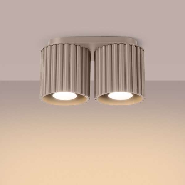 Sollux SL.1815 - Точково осветително тяло AURA, 2 x GU10, 10 W, 230 V, таупе