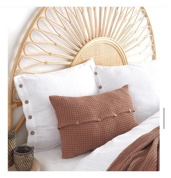 Бяло единично спално бельо от памук Renforcé 140x200 cm Como Striped – Mila Home Luxury