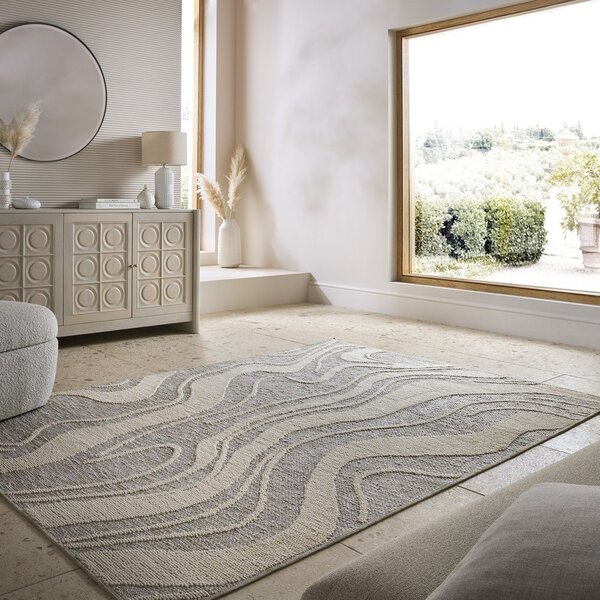 Сив килим подходящ за пране 120x165 cm Calder – Flair Rugs