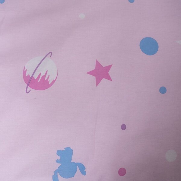 Розово единично памучно детско спално бельо 140x200 cm Lilo a Stitch "Universe" – Jerry Fabrics