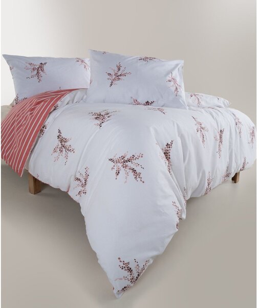 Бяло/розово двойно удължено спално бельо от памук Renforcé 240x220 cm Breeze Floral – Mila Home Luxury