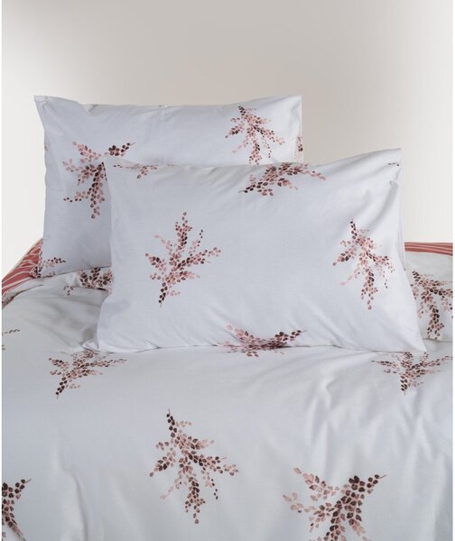 Бяло/розово двойно удължено спално бельо от памук Renforcé 240x220 cm Breeze Floral – Mila Home Luxury