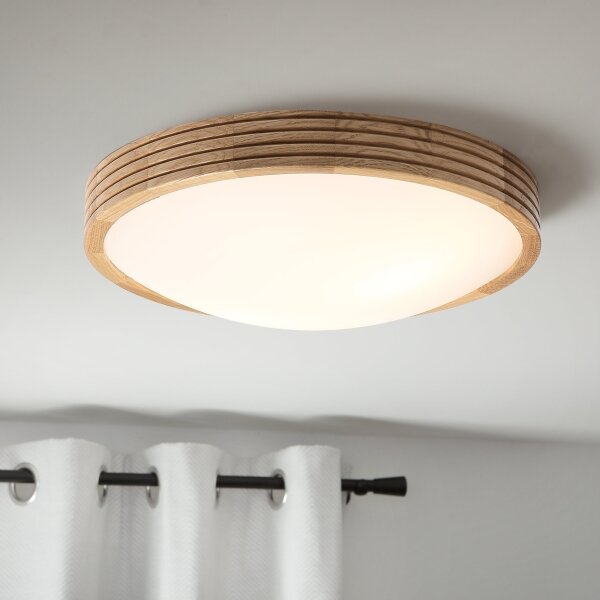 Brilagi - LED таванно осветително тяло CARVALHO MODERN SLIM, 2xE27/60W/230V, Ø 37,5 см, дъб