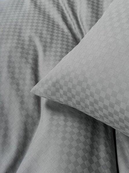 Сиво единично спално бельо от памук Renforcé 140x200 cm Checkered – Mila Home Luxury