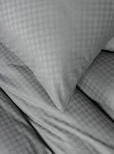 Сиво единично спално бельо от памук Renforcé 140x200 cm Checkered – Mila Home Luxury