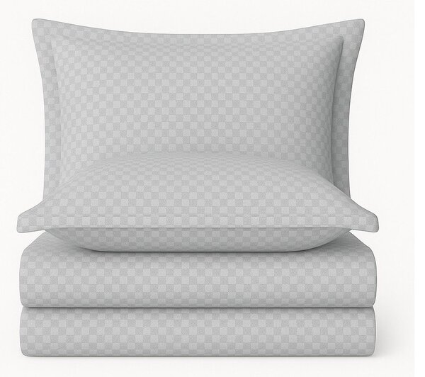 Сиво единично спално бельо от памук Renforcé 140x200 cm Checkered – Mila Home Luxury