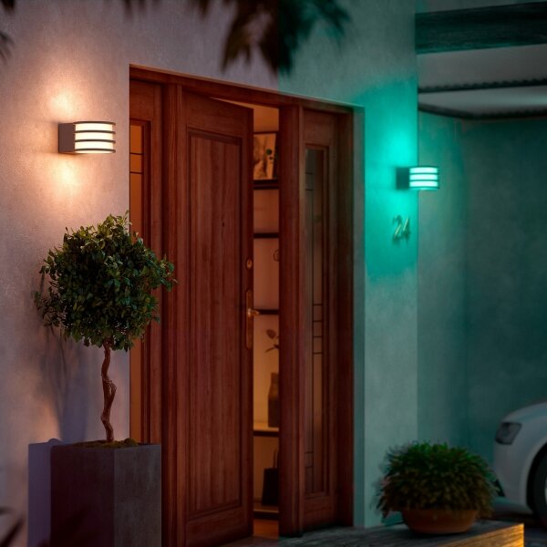 Philips - LED RGB димируема външна стенна лампа Hue LUCCA 1xE27/8,1W/230V IP44