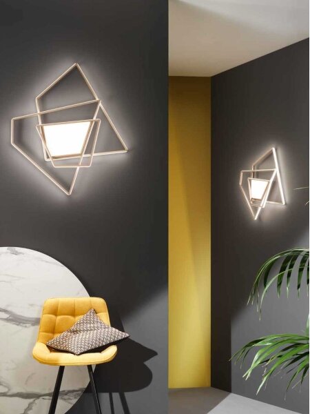 Ondaluce - LED димируемо таванно осветително тяло GALAXY LED/90W/230V 71x84 cm златно