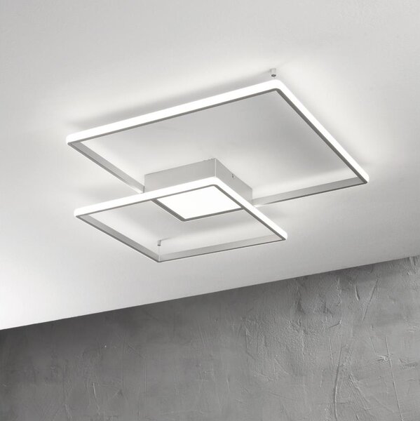Ondaluce - димируемо LED таванно осветително тяло DOWEL LED/46W/230V 55x55 cm сребристо