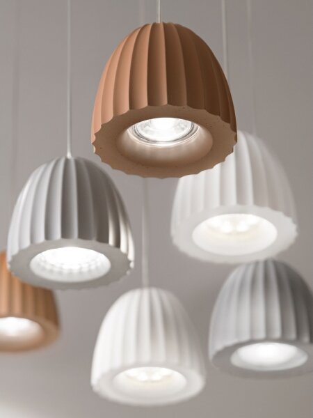 Ondaluce - Подвесна лампа на кабел CONCRETE 1xGU10/7,5W/230V Ø 10,5 см бетон/сив