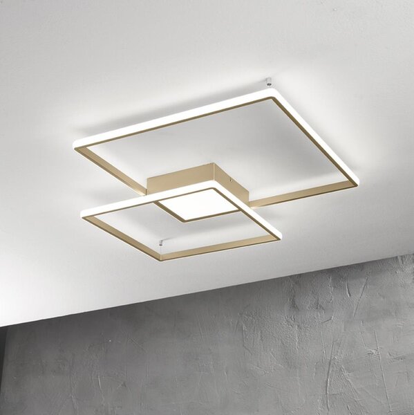 Ondaluce - LED димируемо таванно осветително тяло DOWEL LED/46W/230V 55x55 cm златно