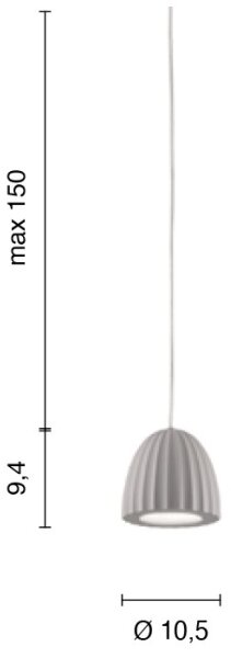 Ondaluce - Подвесна лампа на кабел CONCRETE 1xGU10/7,5W/230V Ø 10,5 см бетон/сив