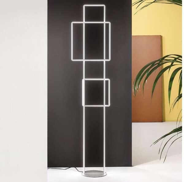 Ondaluce - Димируема LED подова лампа DOWEL LED/77W/230V 166 cm сребърна
