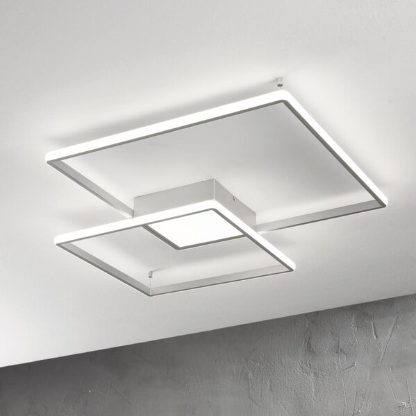 Ondaluce - димируема LED таванна лампа DOWEL LED/60W/230V, 75x75 см, сребриста