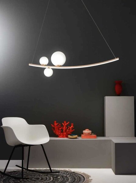 Ondaluce - LED димируем полилей на кабел ALTALENA LED/48W/230V златен/бял