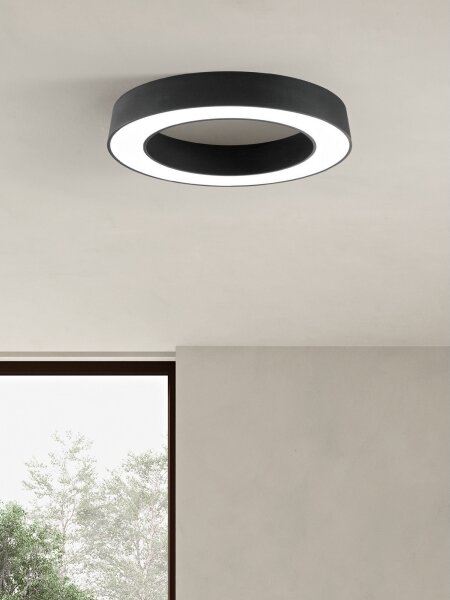 Ondaluce - димируемо LED таванно осветително тяло GLOBUS LED/80W/230V Ø 100 cm черно