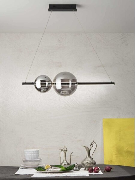 Ondaluce - LED димируема лампа на кабел FUFI LED/40W/230V черна/опушена черна