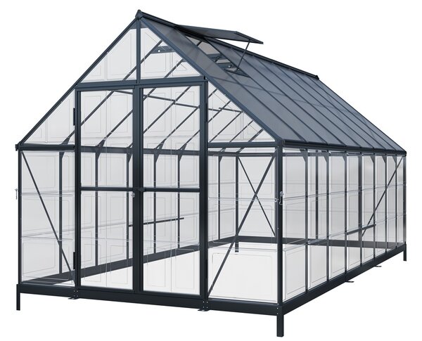 Поликарбонатна градинска оранжерия Aurora 2,4 x 3,6 м CoverTech черна