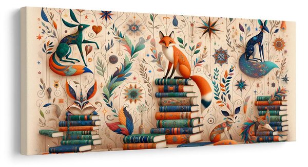 Картина на платно – Лисица между книги