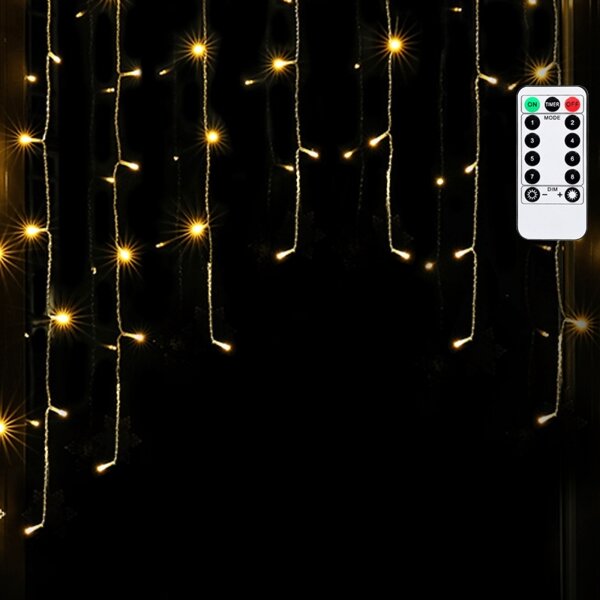 Aigostar - LED външен коледен гирлянд 100xLED/6W/230V/8 функции 1,5x1m IP44 топла бяла светлина + дистанционно управление