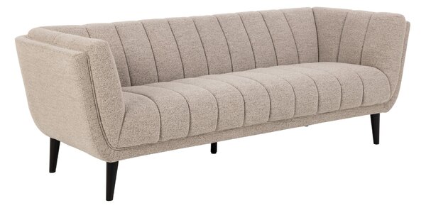 Диван Oakland 1021, Няма, Beige, 218x86.5x76.5cm, Крака: Дърво,Каучук