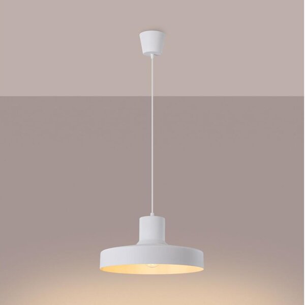 Sollux SL.1702 - Пендел BILO 1xE27/15W/230V Ø 35 см бял