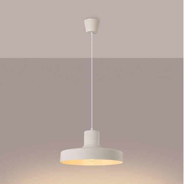 Sollux SL.1704 - Пендел BILO 1xE27/15W/230V Ø 35 см кремав