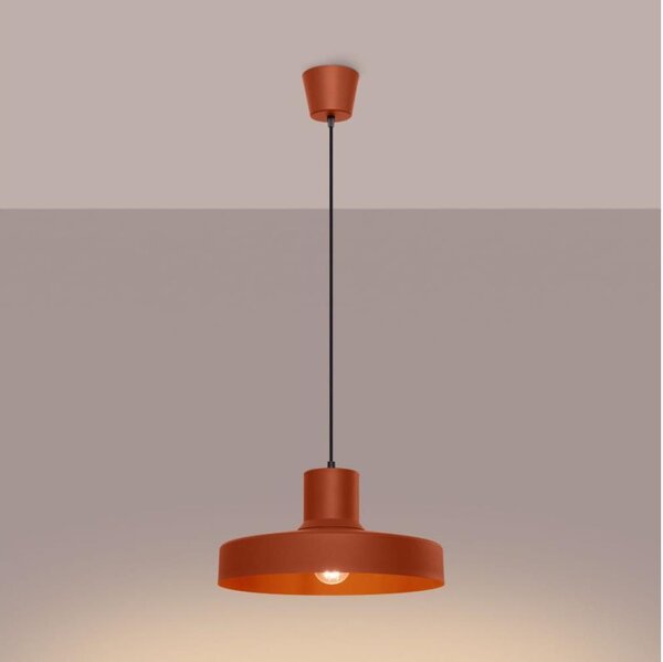Sollux SL.1706 - Пендел BILO 1xE27/15W/230V Ø 35 см оранжев