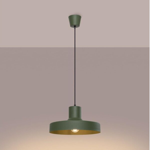 Sollux SL.1705 - Пендел BILO 1xE27/15W/230V Ø 35 см зелен