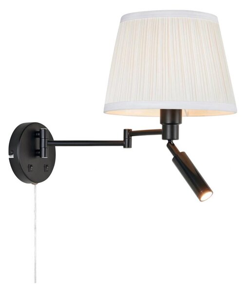 Markslöjd 109016- LED стенна лампа PIVOT 1xE27/40W/230V + LED/4W кремава/черна