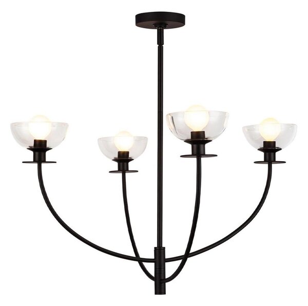 Alora Mood ALM-SYLVIA4-BK-CL - Полилей на метална тръба SYLVIA 4xE14/40W/230V черен