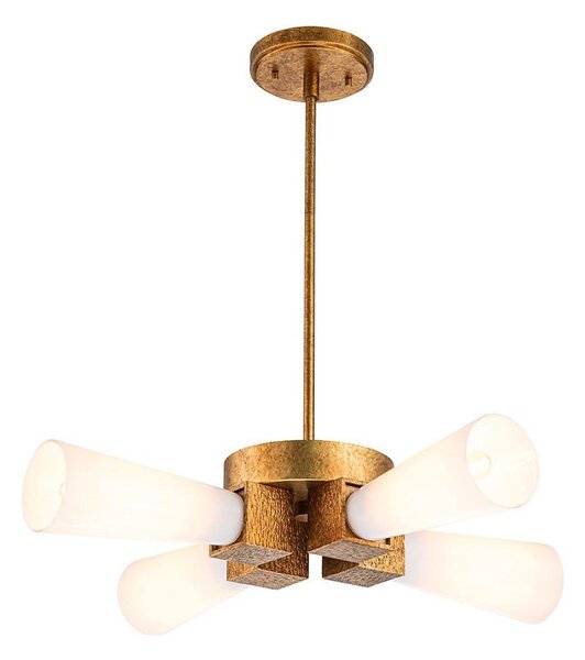 Elstead KRISTY-4P-DG-OPAL - Полилей на тръба KRISTY 4xE27/40W/230V меден