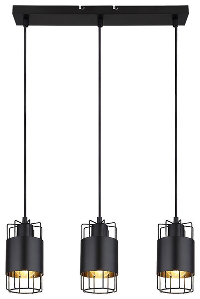 3126 Dimitri, полилей, черно, E27 3x MAX 40W, L50xD10xH150cm, черен текстилен кабел