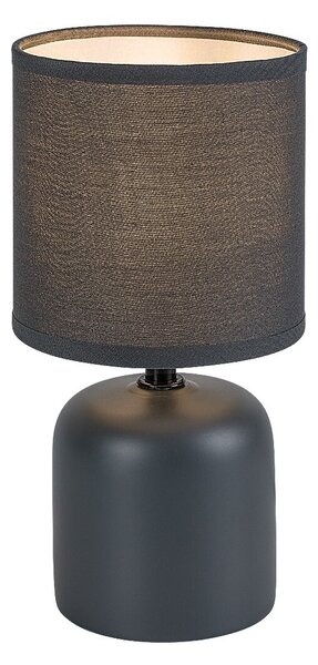Rabalux Daphni, настолна лампа, синя керамична лампа със син текстилен абажур, E14 1xMAX40W, В23см, Д12см, кабел: 120см, черен P