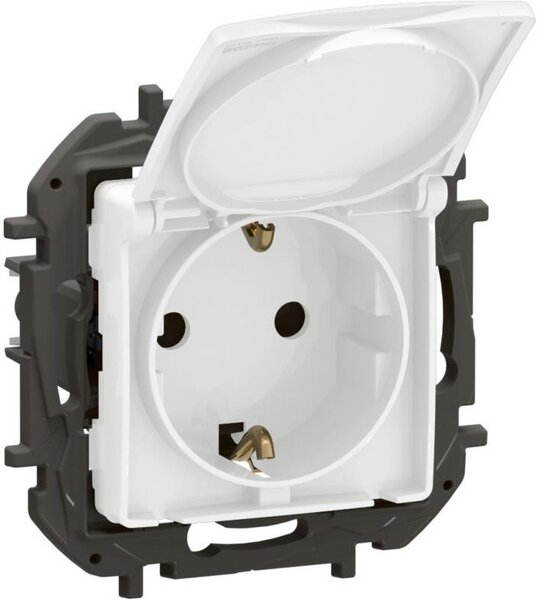 Legrand Контакт ШУКО 16A с капак и детска защита цвят Бял Niloe New NP3129WH