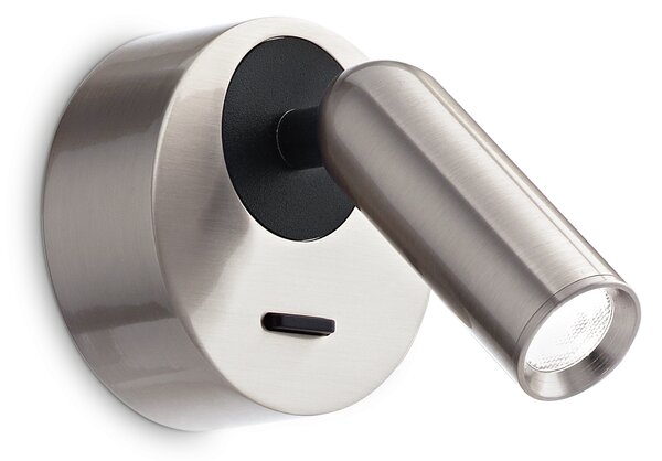 Ideal lux ® Аплик | BEAN AP ROUND NICKEL | LED 3W | IP20 - 260631