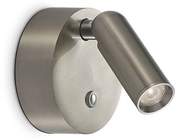 Ideal lux ® Аплик | BEAN AP ROUND RECHARGEABLE NICKEL | LED 3W | IP20 - 364810
