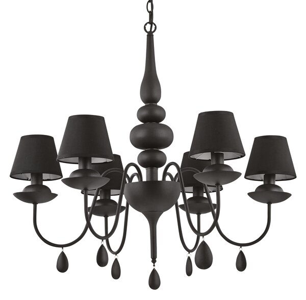 Ideal lux ® Полилей | BLANCHE SP6 NERO | E14 max 6 x 40W | IP20 - 111872