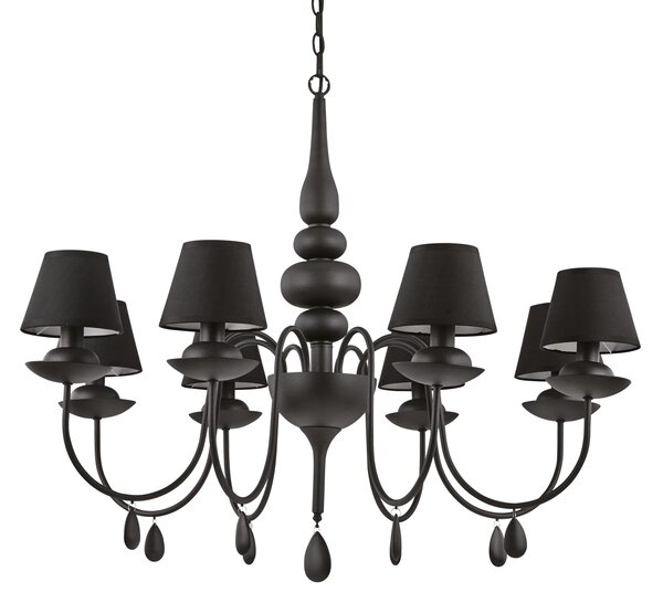 Ideal lux ® Полилей | BLANCHE SP8 NERO | E14 max 8 x 40W | IP20 - 111896