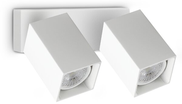 Ideal lux ® Аплик | DYNAMITE AP2 SQUARE BIANCO | GU10 max2 x 28W | IP20 - 371221