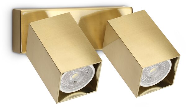 Ideal lux ® Аплик | DYNAMITE AP2 SQUARE OTTONE | GU10 max2 x 28W | IP20 - 371245