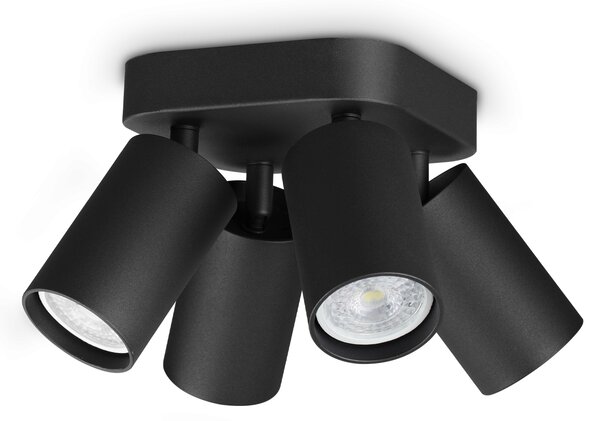 Ideal lux ® Спот | DYNAMITE PL4 ROUND NERO | GU10 max4 x 28W | IP20 - 371290