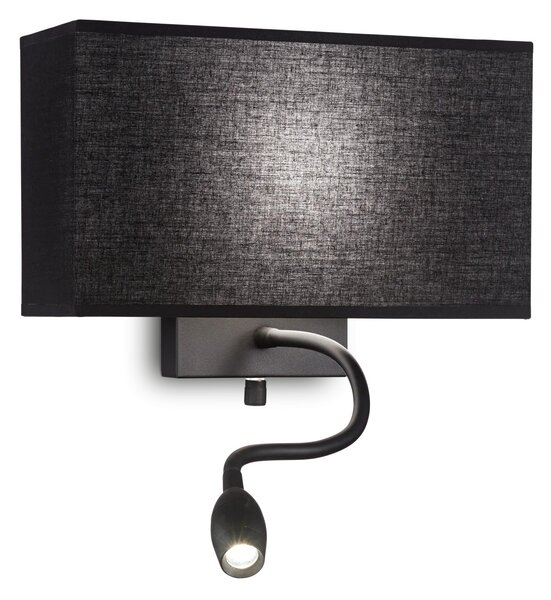 Ideal lux ® Аплик | HOTEL AP2 TOTALE NERO | E27/LED max 1 x 60W / 1.5W | IP20 - 215709