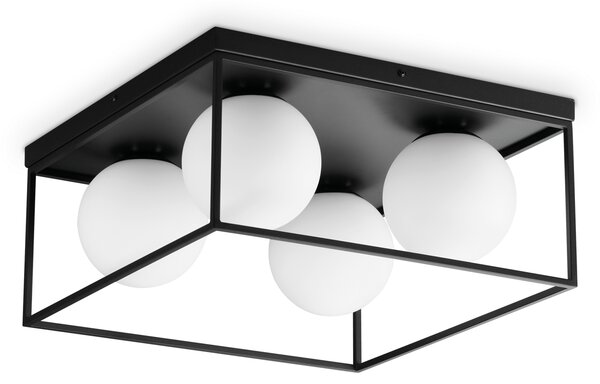 Ideal lux ® Плафон | LINGOTTO PL4 NERO | E14 max 4 x 28W | IP20 - 327860