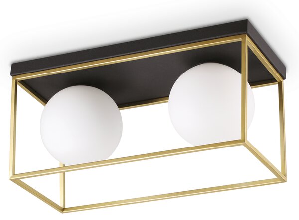 Ideal lux ® Плафон | LINGOTTO PL2 OTTONE | E14 max 2 x 28W | IP20 - 198149