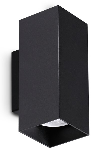 Ideal lux ® Аплик | LOOK AP2 SQUARE D60 H150 NERO | GU10 max2 x 28W | IP20 - 353937