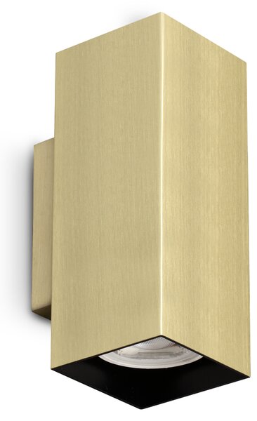 Ideal lux ® Аплик | LOOK AP2 SQUARE D60 H150 OTTONE | GU10 max2 x 28W | IP20 - 370293
