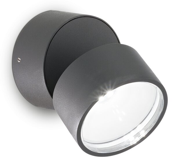 Ideal lux ® Аплик | OMEGA AP ROUND ANTRACITE 4000K | 7W | IP54 - 285467