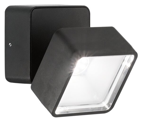 Ideal lux ® Аплик | OMEGA AP SQUARE NERO 4000K | 7W | IP54 - 285535